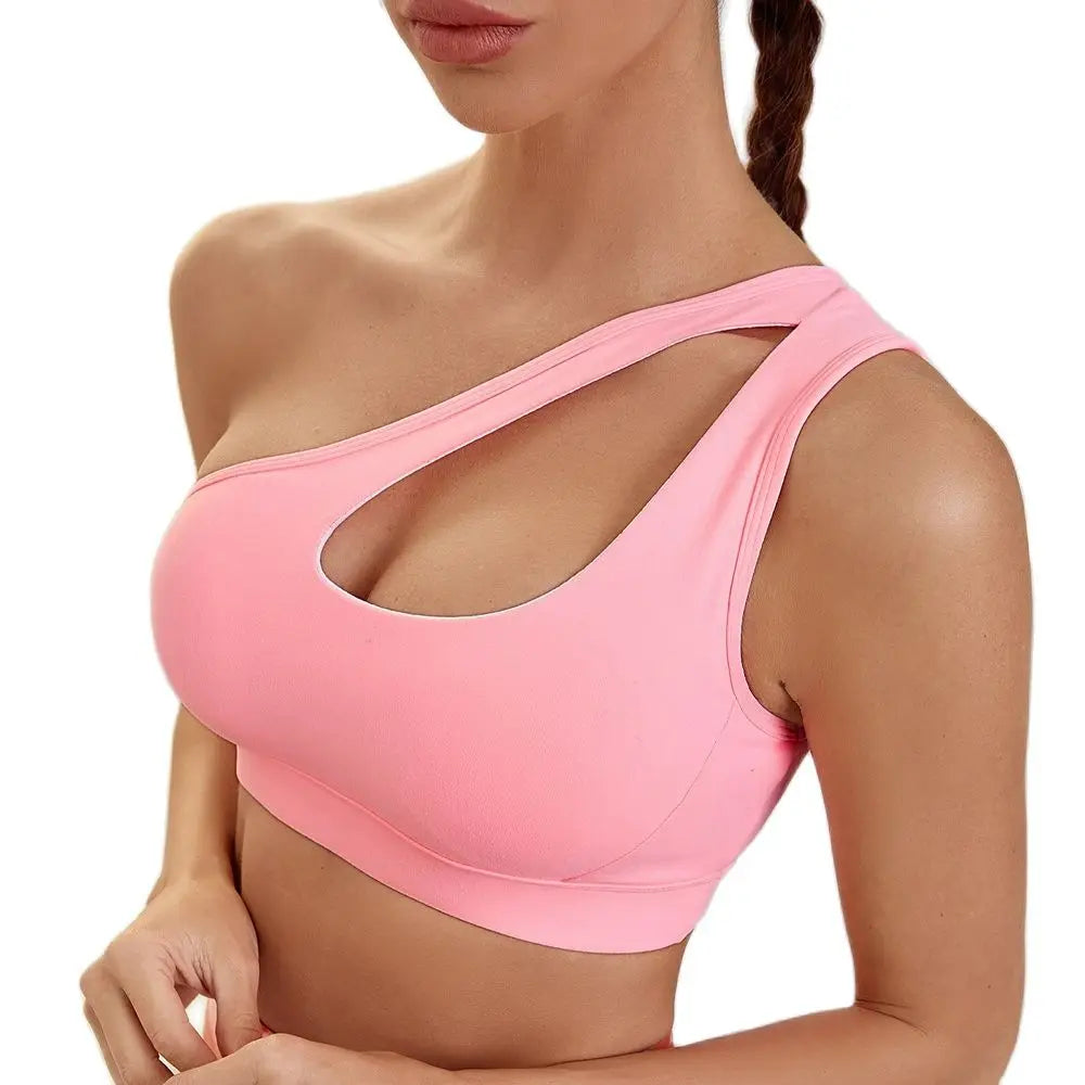SculptOne One-Shoulder Sculpting Sports Bra – seamless fitness activewear
